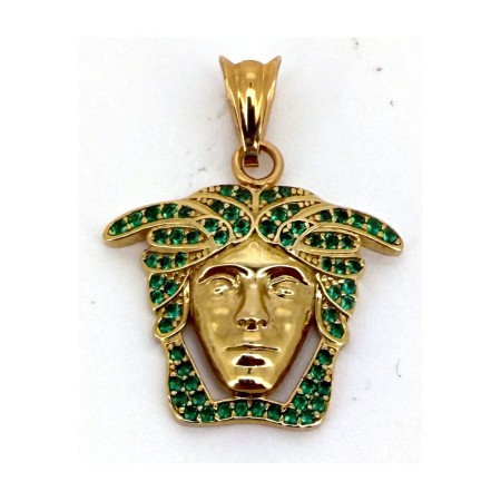 Medalla medusa circonitas de oro 18k 2
